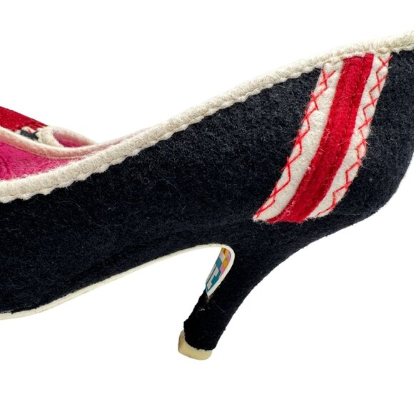 Irregular Choice Women’s Patty Black Union Jack Heart Heels Sz EUR 37 US 6.5 - 7 - Picture 14 of 16